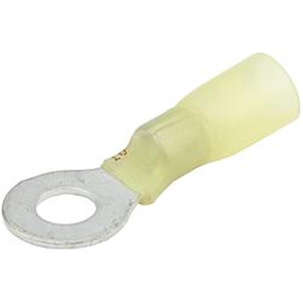 Allstar Performance Allstar Performance ALL76084 12-10 Gauge Heat Shrink Ring Terminal with 0.25 in. Hole; Yellow - Pack of 10 ALL76084